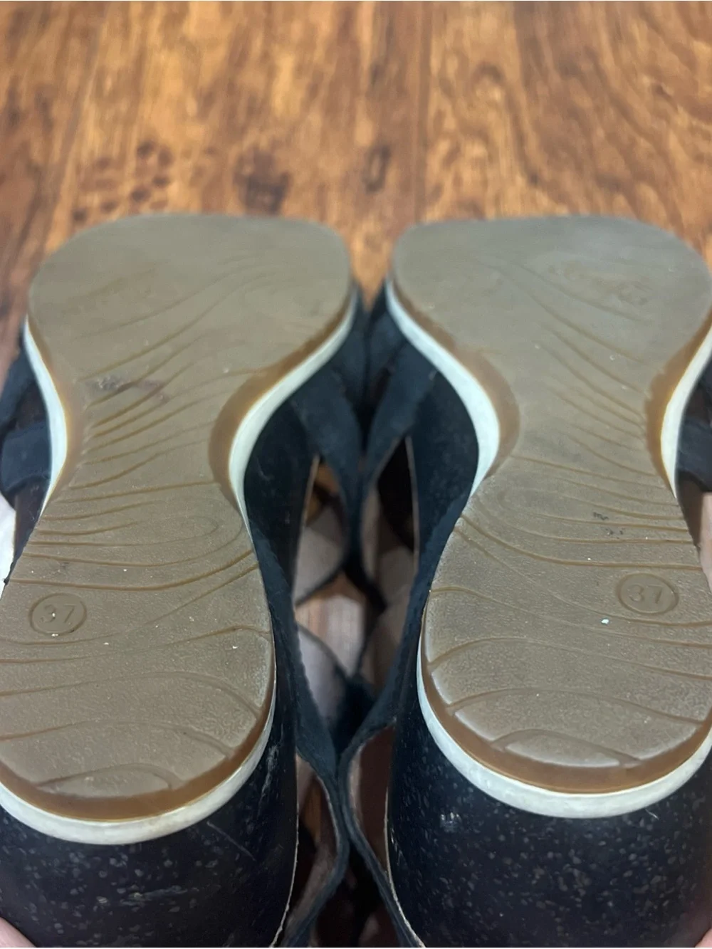Dansko Black Leather Strappy Ankle Sandals Wedges Womens SZ 37